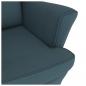 Preview: Schaukelsessel und Hocker mit Holzbeinen Blau Samt
