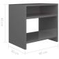 Preview: ARDEBO.de - Nachttisch Hochglanz-Grau 40x30x40 cm Holzwerkstoff