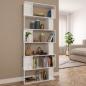 Preview: ARDEBO.de - Bücherregal/Raumteiler Hochglanz-Weiß 80x24x192 cm
