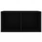 Preview: Schallplatten-Aufbewahrungsbox Schwarz 71x34x36cm Holzwerkstoff