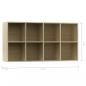 Preview: Bücherregal/Sideboard Sonoma-Eiche 66×30×130 cm Holzwerkstoff