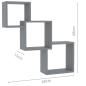 Preview: ARDEBO.de - Cube Wandregale Grau 68x15x68 cm Holzwerkstoff