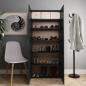 Preview: ARDEBO.de - Schuhschrank Schwarz 80x35,5x180 cm Holzwerkstoff