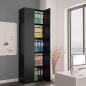Preview: ARDEBO.de - Büroschrank Schwarz 60x32x190 cm Holzwerkstoff