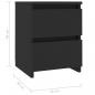 Preview: Nachttische 2 Stk. Schwarz 30×30×40 cm Holzwerkstoff