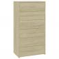 Preview: Sideboard 6 Schubladen Sonoma-Eiche 50x34x96 cm Holzwerkstoff