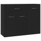 Preview: Sideboard Schwarz 88x30x70 cm Holzwerkstoff