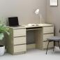 Preview: ARDEBO.de - Schreibtisch Sonoma-Eiche 140x50x77 cm Holzwerkstoff