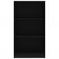 Preview: Bücherregal 3 Fächer Schwarz 60x24x109 cm Holzwerkstoff