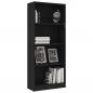 Preview: Bücherregal 4 Fächer Schwarz 60x24x142 cm Holzwerkstoff