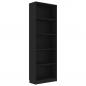 Preview: ARDEBO.de - Bücherregal 5 Fächer Schwarz 60x24x175 cm Holzwerkstoff