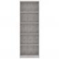 Preview: Bücherregal 5 Fächer Betongrau 60x24x175 cm Holzwerkstoff