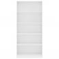 Preview: Bücherregal 5 Fächer Weiß 80x24x175 cm Holzwerkstoff