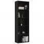 Preview: Bücherregal 5 Fächer Schwarz 60x30x189 cm Holzwerkstoff