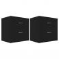 Preview: Nachttische 2 Stk. Schwarz 40x30x40 cm Holzwerkstoff