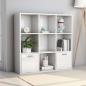 Preview: ARDEBO.de - Bücherregal Hochglanz-Weiß 98x30x98 cm Holzwerkstoff