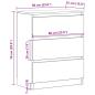 Preview: Sideboard Schwarz 60x35x76 cm Holzwerkstoff