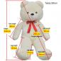 Preview: Teddybär Kuscheltier Plüsch Weiß 242 cm
