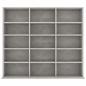 Preview: CD-Regal Betongrau 102x23x89,5 cm Holzwerkstoff