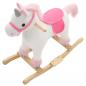 Preview: Schaukeltier Einhorn Plüsch 65x32x58 cm Weiß und Rosa