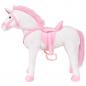 Preview: Plüschtier Einhorn Stehend Plüsch Weiß und Rosa XXL