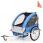 Preview: 2-in-1 Fahrradanhänger und Kinderwagen Blau und Grau