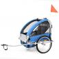 Preview: 2-in-1 Fahrradanhänger und Kinderwagen Blau und Grau