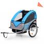 Preview: 2-in-1 Fahrradanhänger und Kinderwagen Blau und Grau