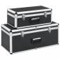 Preview: ARDEBO.de - Aufbewahrungskoffer 2 Stk. Schwarz Aluminium 