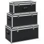 Preview: ARDEBO.de - Aufbewahrungskoffer 3 Stk. Schwarz Aluminium