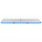 Preview: Aufblasbare Gymnastikmatte mit Pumpe 300x100x10 cm PVC Blau  