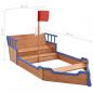Preview: Sandkasten Piratenschiff Tannenholz 190x94,5x101 cm