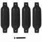 Preview: ARDEBO.de - Bootsfender 4 Stk. Schwarz 41 x 11,5 cm PVC