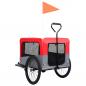 Preview: 2-in-1 Fahrradanhänger für Hunde und Buggy Rot und Grau
