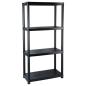Preview: Lagerregal 4-Tier Schwarz 61x30,5x130 cm Kunststoff 