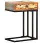Preview: Beistelltisch U-Form 45x30x61 cm Recyceltes Massivholz