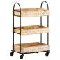 Preview: Küchenwagen 3-stufig 46x30x76 cm Mango Massivholz