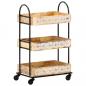 Preview: Küchenwagen 3-stufig 46x30x76 cm Mango Massivholz