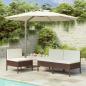 Preview: ARDEBO.de - Gartenstühle 3 Stk. mit Auflagen Poly Rattan Braun
