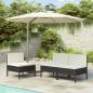 Preview: ARDEBO.de - Gartenstühle 3 Stk. mit Auflagen Poly Rattan Schwarz