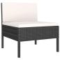 Preview: Gartenstühle 3 Stk. mit Auflagen Poly Rattan Schwarz