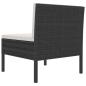 Preview: Gartenstühle 3 Stk. mit Auflagen Poly Rattan Schwarz
