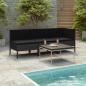 Preview: ARDEBO.de - 3-tlg. Garten-Lounge-Set mit Auflagen Poly Rattan Schwarz