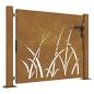 Preview: Gartentor 105x105 cm Cortenstahl Gras-Design