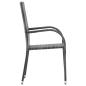 Preview: Gartenstühle Stapelbar 6 Stk. Grau Poly Rattan