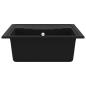 Preview: Küchenspüle mit Überlauf Oval Schwarz Granit