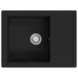Preview: Küchenspüle mit Überlauf Oval Schwarz Granit