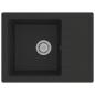 Preview: Küchenspüle mit Überlauf Oval Schwarz Granit