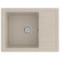 Preview: Küchenspüle mit Überlauf Oval Beige Granit