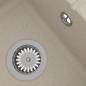 Preview: Küchenspüle mit Überlauf Oval Beige Granit